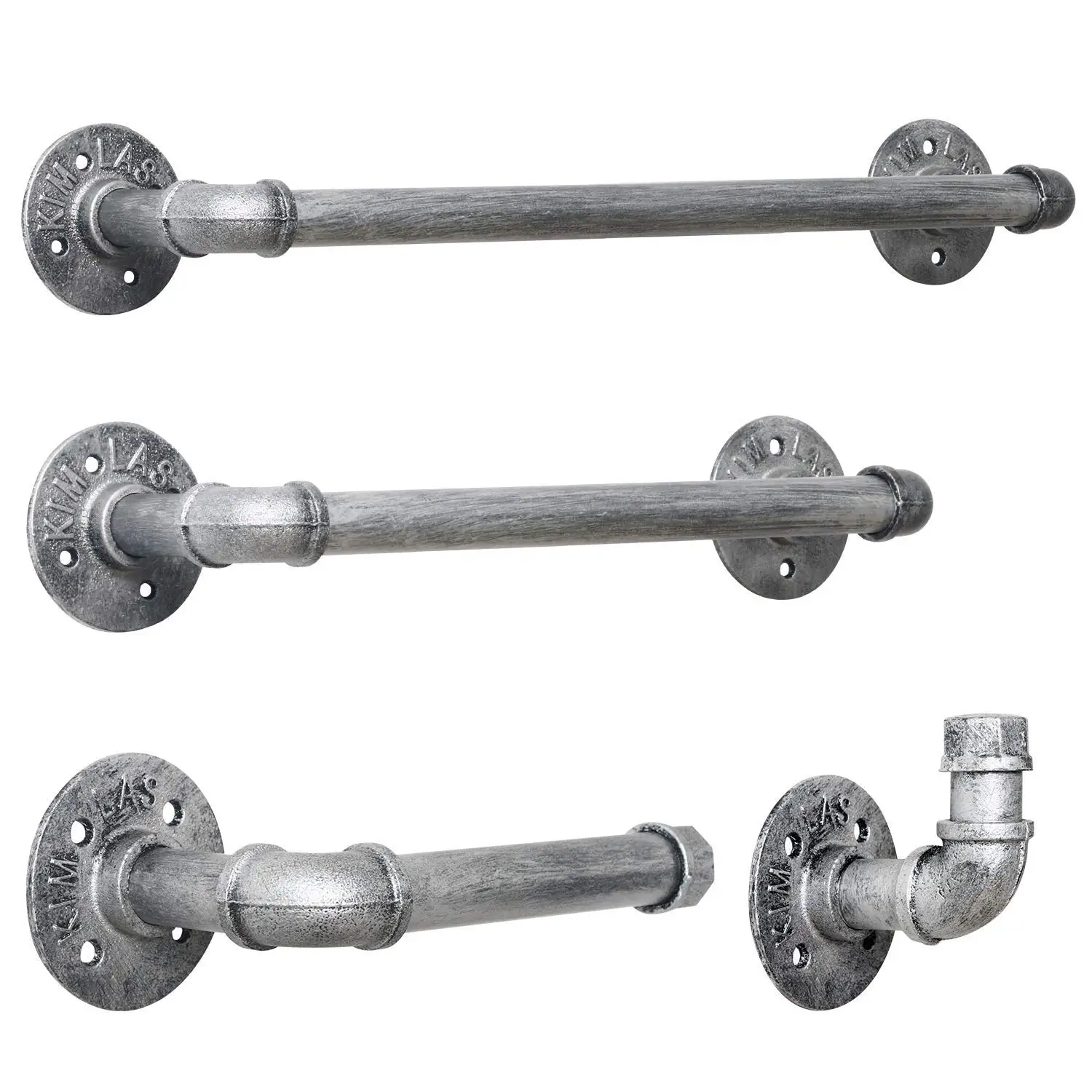 4-Piece Industrial Pipe Towel Holder Set Rustic Galvanized Steel Bathroom Wall Mounted Vintage Farmhouse Style
4-Piece Industrial Pipe Towel Holder Set Rustic Galvanized Steel Bathroom Wall Mounted Vintage Farmhouse Style