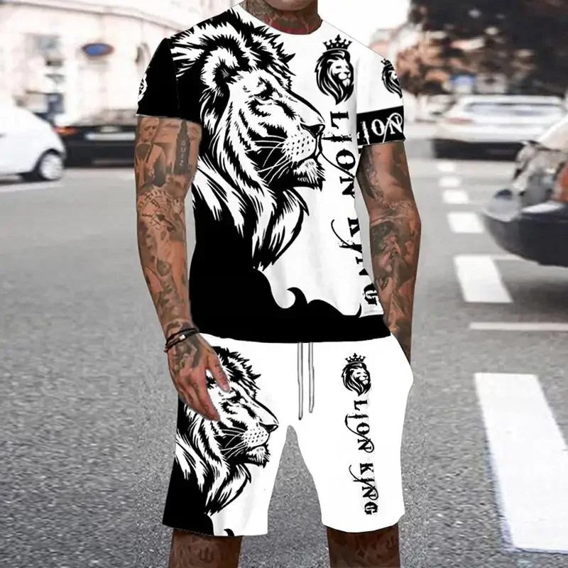 Men's Animal Tiger Tracksuit 3D Print Beach Suits Casual O-Neck Short Sleeve T-Shirt Shorts Sets Sportswear Men 2pcs Clothing
Men's Animal Tiger Tracksuit 3D Print Beach Suits Casual O-Neck Short Sleeve T-Shirt Shorts Sets Sportswear Men 2pcs Clothing