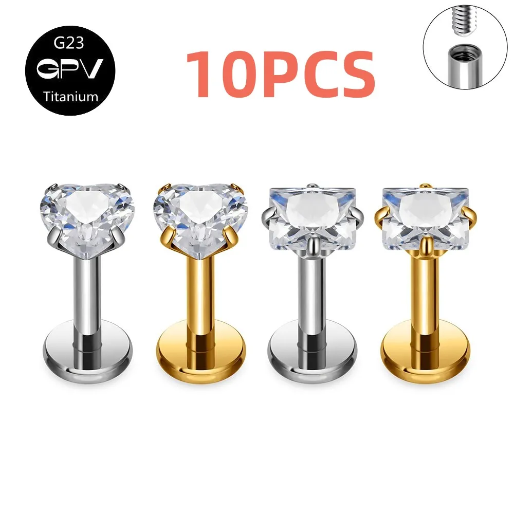 10PCS G23 Titanium Love Square ZC Lip Nail Luxury Perforated Jewelry for Men and Women Exquisite Ear Nails and Earbone Nails
10PCS G23 Titanium Love Square ZC Lip Nail Luxury Perforated Jewelry for Men and Women Exquisite Ear Nails and Earbone Nails