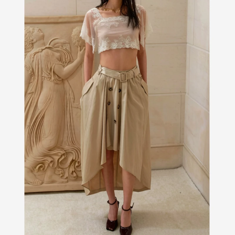 Relaxing Workwear Style Khaki Strapless 2026 Summer Two-piece Sexy Asymmetrical Plus Size Half Body Mid Length Long Skirt Female
Relaxing Workwear Style Khaki Strapless 2026 Summer Two-piece Sexy Asymmetrical Plus Size Half Body Mid Length Long Skirt Female
