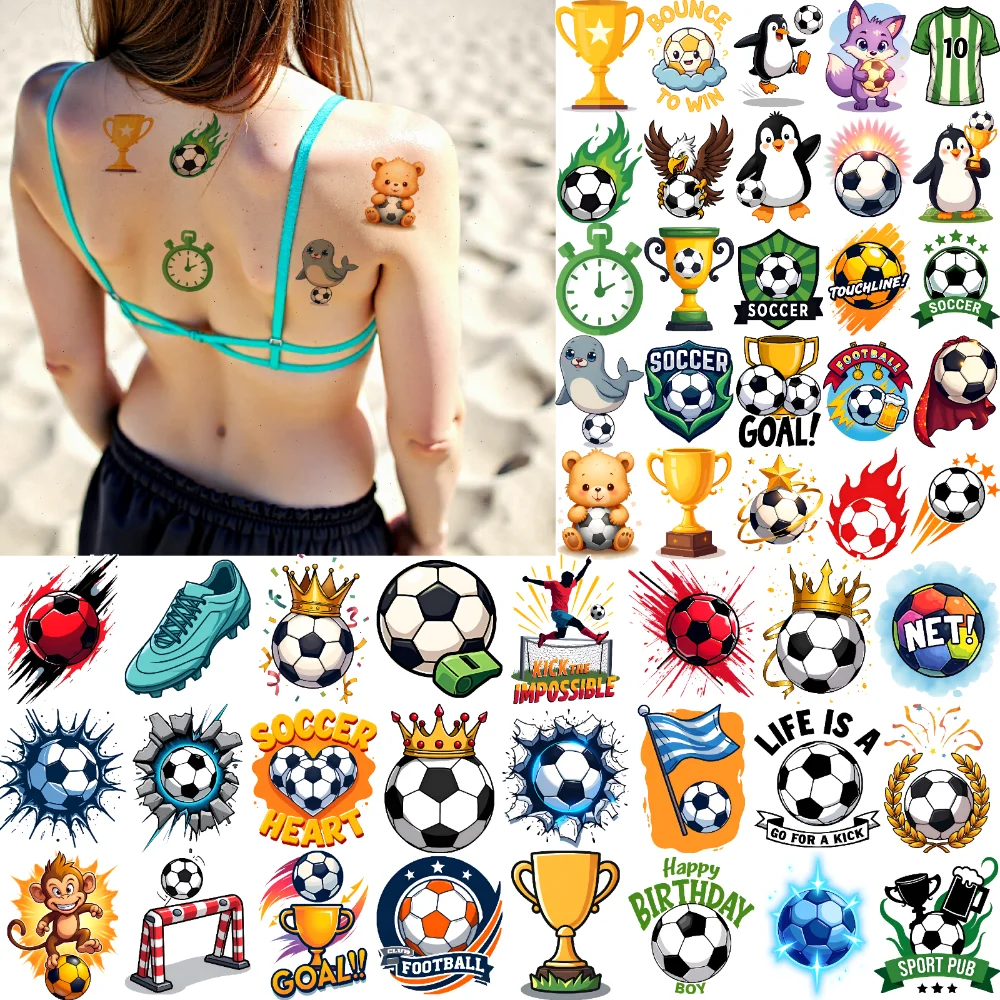 54pcs Temporary Tattoo Sports Stickers Cartoon Soccer Stickers Waterproof Long-lasting Body Stickers For Shoulders Arms Men
54pcs Temporary Tattoo Sports Stickers Cartoon Soccer Stickers Waterproof Long-lasting Body Stickers For Shoulders Arms Men