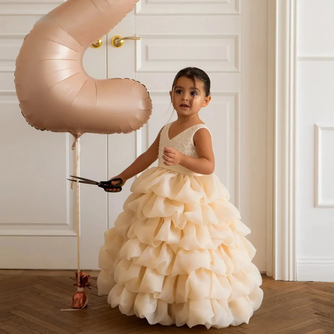 Customized Luxury Layered Flower Girl Wedding Dress Sequined Ruched Ruffle Sleeveless Baby Girl Princess Birthday Party Dress
Customized Luxury Layered Flower Girl Wedding Dress Sequined Ruched Ruffle Sleeveless Baby Girl Princess Birthday Party Dress