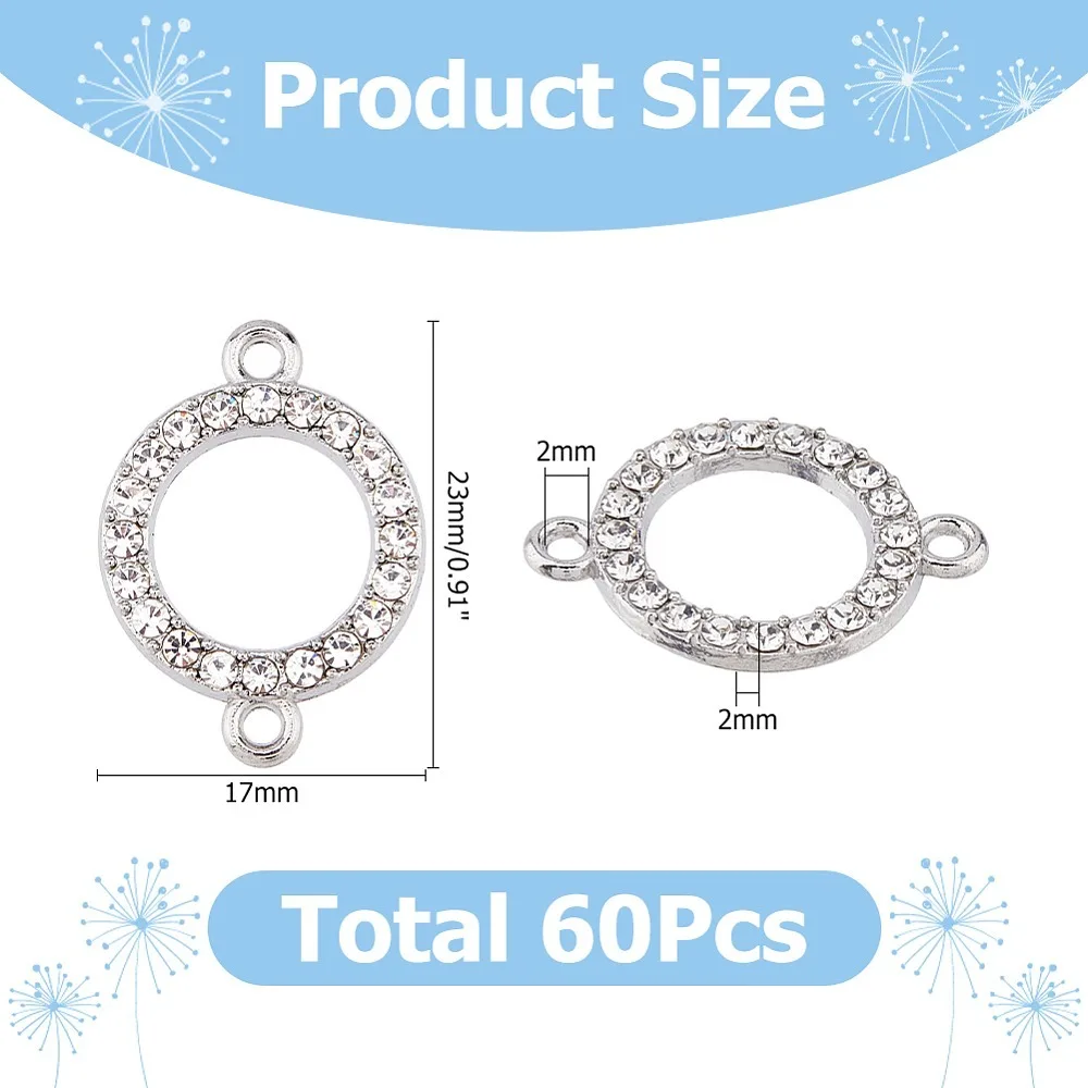 60Pcs Alloy Rhinestone Connector Charms Flat Round Platinum 23x17x2mm Hole: 2mm
60Pcs Alloy Rhinestone Connector Charms Flat Round Platinum 23x17x2mm Hole: 2mm
