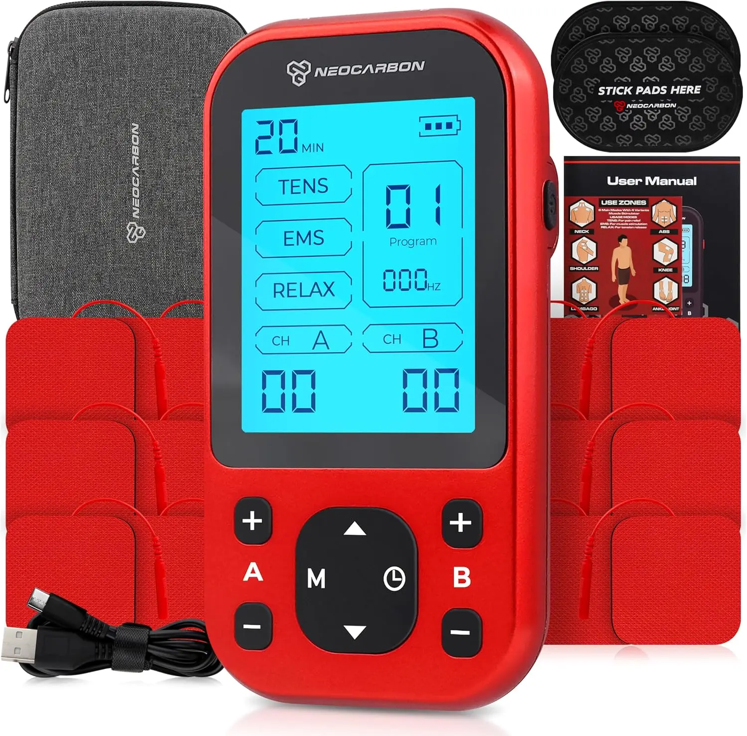 Professional TENS Unit for Back Pain Relief, Shoulder Recovery, and Physical Therapy with EMS Massager and PMS Pulse
Professional TENS Unit for Back Pain Relief, Shoulder Recovery, and Physical Therapy with EMS Massager and PMS Pulse