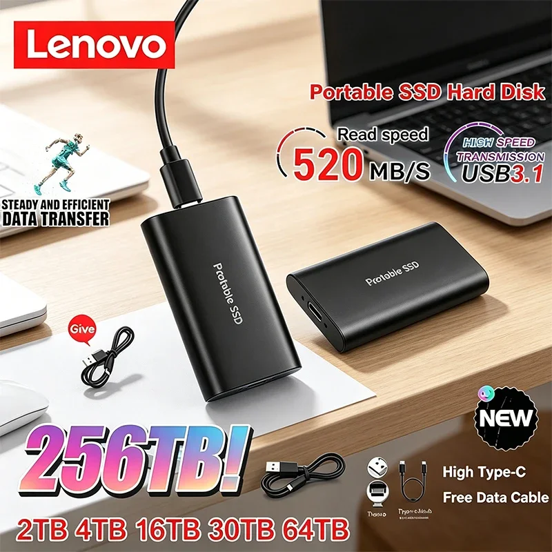Портативный SSD-накопитель Lenovo 2 ТБ, 4 ТБ, 8 ТБ, 256 ТБ: высокоскоростные твердотельные диски большой емкости для ноутбуков/MAC
Портативный SSD-накопитель Lenovo 2 ТБ, 4 ТБ, 8 ТБ, 256 ТБ: высокоскоростные твердотельные диски большой емкости для ноутбуков/MAC