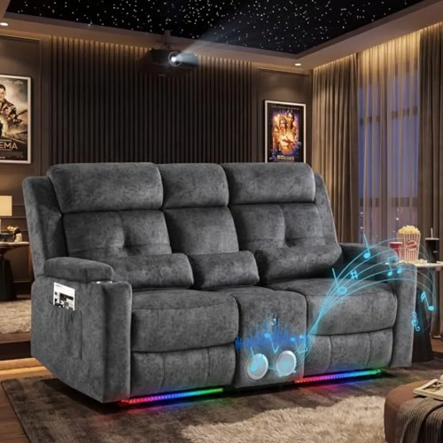 Power Recliner Loveseat Sofa with Bluetooth Speakers, Home Theater Seating with LED Lights, One-Key Reset, USB-C Charging Ports
Power Recliner Loveseat Sofa with Bluetooth Speakers, Home Theater Seating with LED Lights, One-Key Reset, USB-C Charging Ports