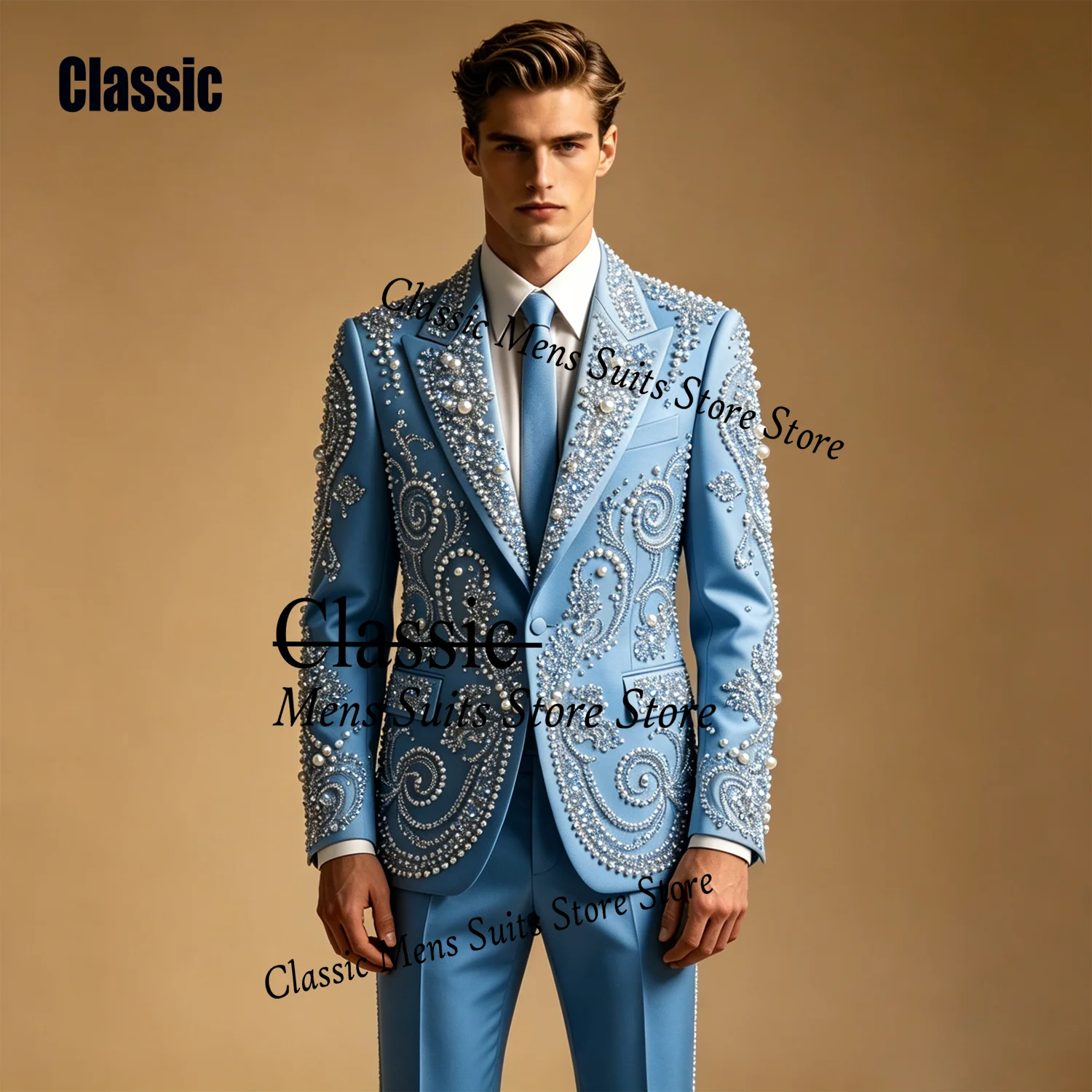 Glitter Bead Jewelry Suit For Men Exquisite Groom Party Male Blazer 2 Piece Sets Customized Slim Fit Tuxedos Wedding Ropa Hombre
Glitter Bead Jewelry Suit For Men Exquisite Groom Party Male Blazer 2 Piece Sets Customized Slim Fit Tuxedos Wedding Ropa Hombre