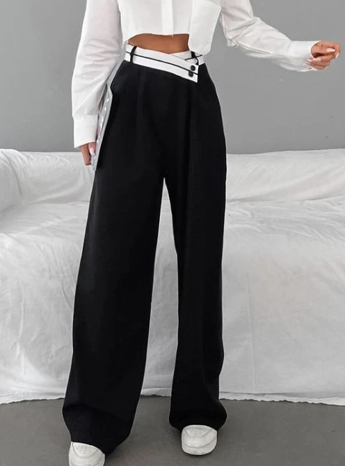 2026 Fashion Women's Pants Elegant Contrast Color Suit Pants Draped Floor Mop Pants Wide Leg Pants Female Trouser Casual Bottom
2026 Fashion Women's Pants Elegant Contrast Color Suit Pants Draped Floor Mop Pants Wide Leg Pants Female Trouser Casual Bottom