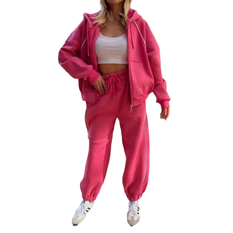 2025 New Fashion Zipper Hooded Jacket + Wide Leg Pants Two-piece Sets Women Autumn Casual Loose Top And Trousers Suit For Women
2025 New Fashion Zipper Hooded Jacket + Wide Leg Pants Two-piece Sets Women Autumn Casual Loose Top And Trousers Suit For Women