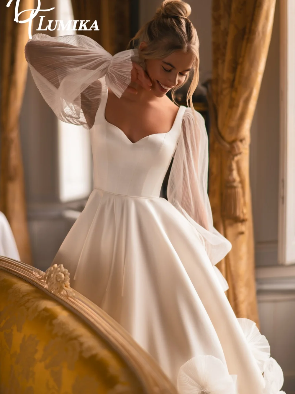 Angelic Square-Neck Satin Wedding Dress 2026 Romantic 3D-Flower Bridal Gown Fashion A-Line Floor-Length Bridal Dress Robe De M
Angelic Square-Neck Satin Wedding Dress 2026 Romantic 3D-Flower Bridal Gown Fashion A-Line Floor-Length Bridal Dress Robe De M