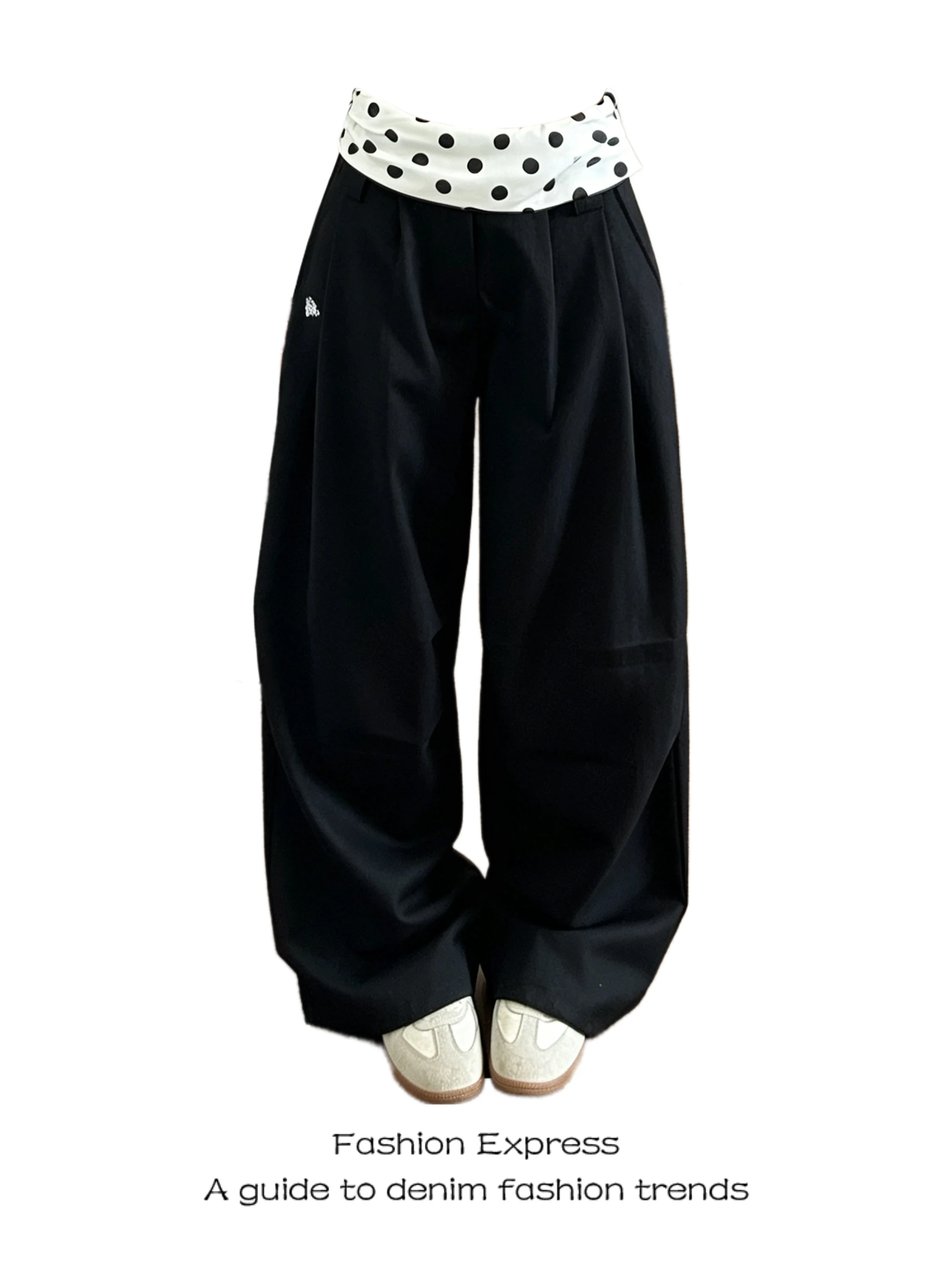 Color Block Wide Leg Casual Pants Women Summer Thin Polka Dot High Waist Design Loose Trousers Commute Style Straight Leg Pants
Color Block Wide Leg Casual Pants Women Summer Thin Polka Dot High Waist Design Loose Trousers Commute Style Straight Leg Pants