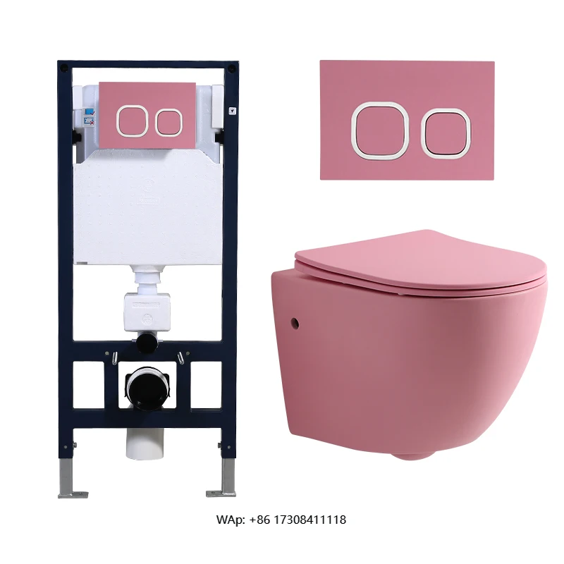 Colorful Sanitary Ware Sets Wall Hung Mounting Ceramic Pink Color Toilet Bowl With Water Tank
Colorful Sanitary Ware Sets Wall Hung Mounting Ceramic Pink Color Toilet Bowl With Water Tank