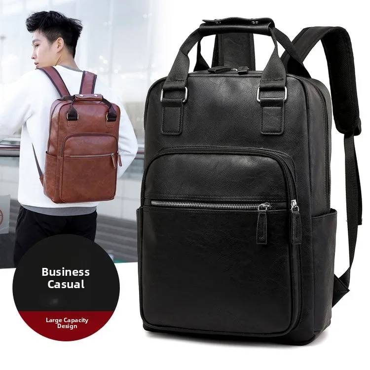 Trendy Leather Backpack Casual Travel Business Computer Bag for Men Student Book Bag Leisure Trip Bag Dual Shoulder Bag
Trendy Leather Backpack Casual Travel Business Computer Bag for Men Student Book Bag Leisure Trip Bag Dual Shoulder Bag