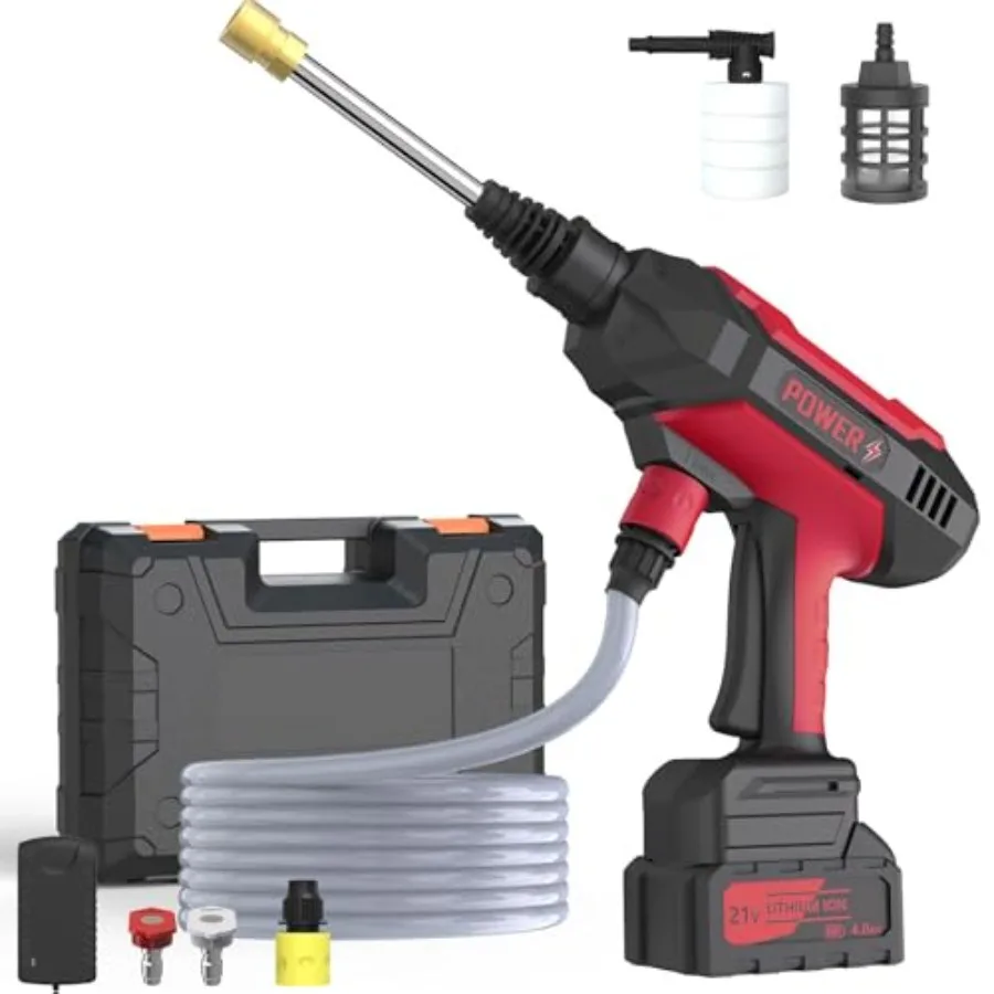 Cordless Pressure Washer Portable Pressure Washer Battery Powered Max 950PSI 1.2GPM with 1 * 21V 4.0Ah Rechargeable Battery 20F
Cordless Pressure Washer Portable Pressure Washer Battery Powered Max 950PSI 1.2GPM with 1 * 21V 4.0Ah Rechargeable Battery 20F