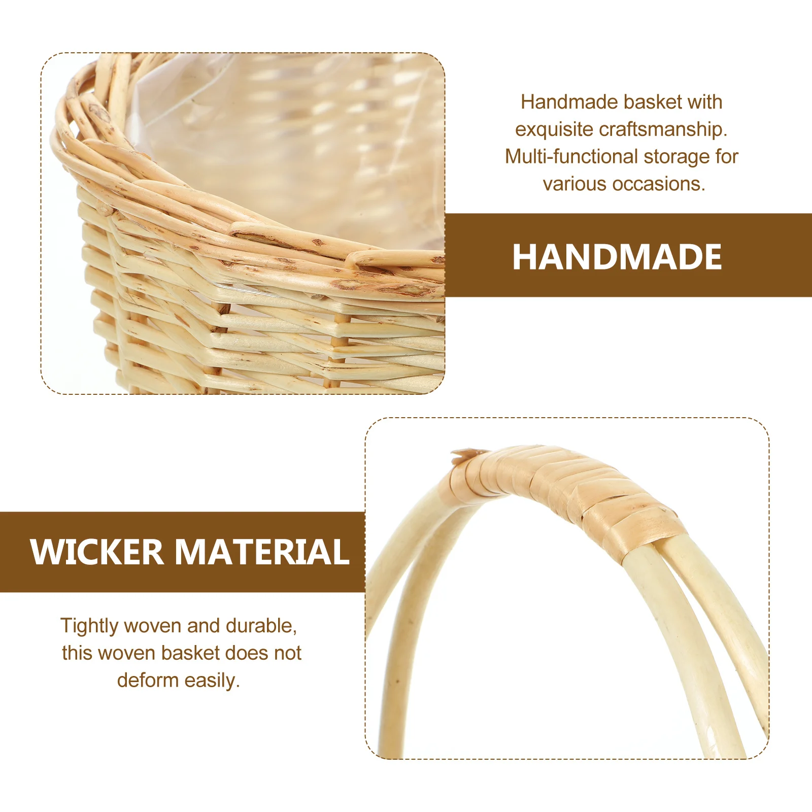 Multipurpose Woven Floral Basket Wear-Resistant Fruit Storage Basket Portable Design for Picnic Travel Household Organization
Multipurpose Woven Floral Basket Wear-Resistant Fruit Storage Basket Portable Design for Picnic Travel Household Organization