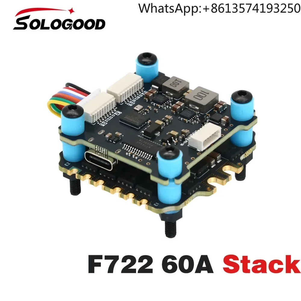 SoloGood F722 60A Stack ICM42688P F722 Flight Controller BLHELI_S 60A 4in1 ESC 30.5X30.5mm 2-6S for FPV Freestyle Drones Parts
SoloGood F722 60A Stack ICM42688P F722 Flight Controller BLHELI_S 60A 4in1 ESC 30.5X30.5mm 2-6S for FPV Freestyle Drones Parts