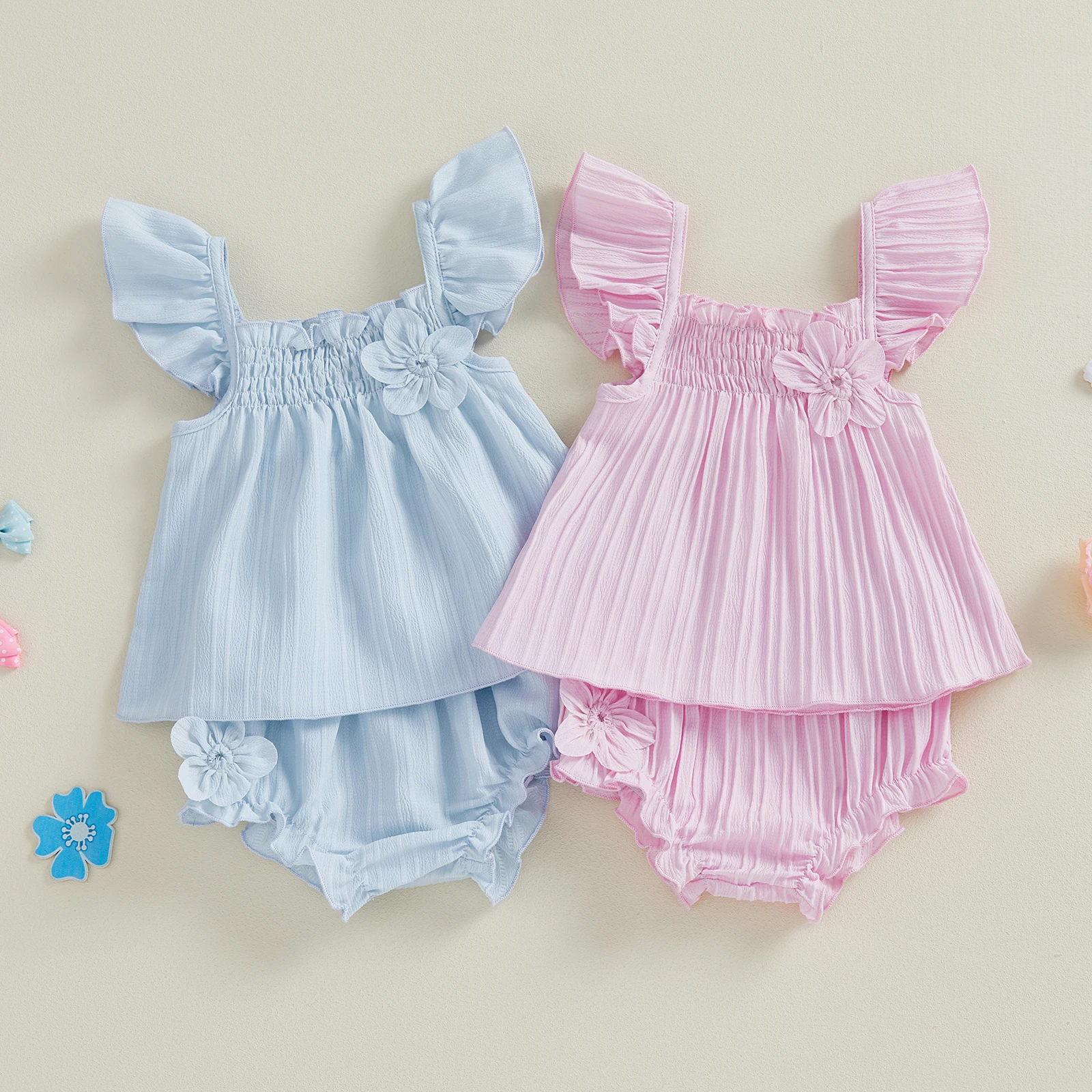 Летняя одежда из 2 предметов для маленьких девочек, костюм, повседневные топы с рукавами-крылышками и 3D цветами, украшенные рюшами, комплекты шорт из полипропилена, детская одежда
Летняя одежда из 2 предметов для маленьких девочек, костюм, повседневные топы с рукавами-крылышками и 3D цветами, украшенные рюшами, комплекты шорт из полипропилена, детская одежда