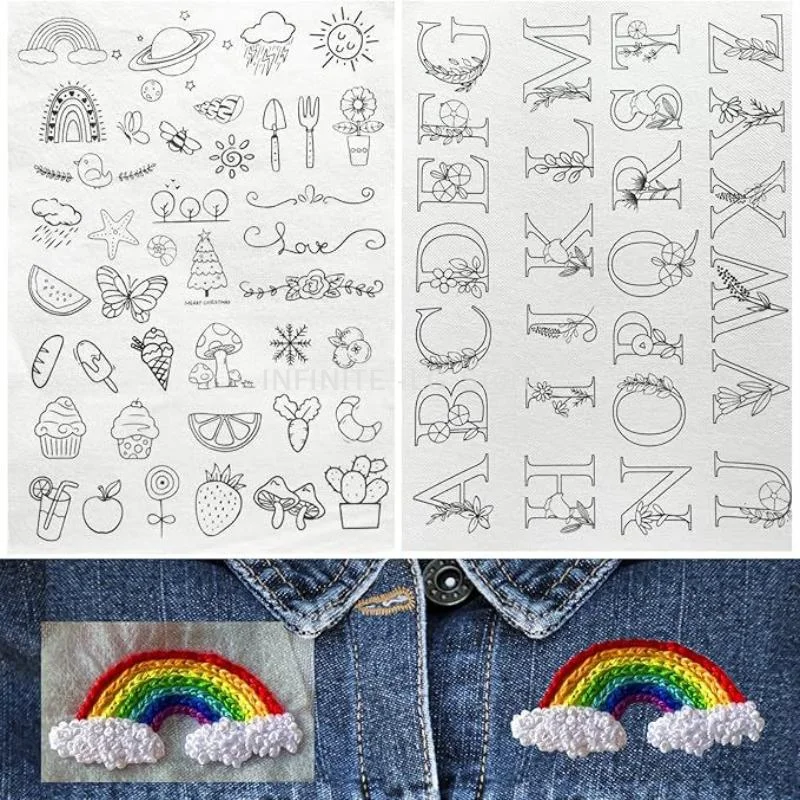 2Sheets Water Soluble Non-woven Fabric Printed Stabilizer Embroidery Patterns Sticker Embroider Paper Wash Away Sewing Moulds
2Sheets Water Soluble Non-woven Fabric Printed Stabilizer Embroidery Patterns Sticker Embroider Paper Wash Away Sewing Moulds