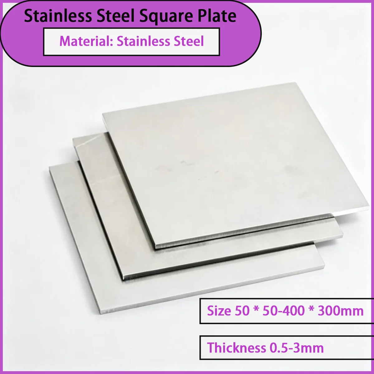 Thickness 0.5-3mm stainless steel square plate suitable for equipment pads, decorative panels, hardware accessories, etc
Thickness 0.5-3mm stainless steel square plate suitable for equipment pads, decorative panels, hardware accessories, etc