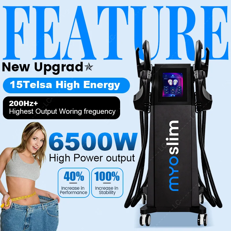 MYOslim Body Sculpt Machine 6500W 15T 200HZ EMS Neo RF Nova HIEMT Muscle Building Fat Burning Weight Loss Muscle Stimulation CE
MYOslim Body Sculpt Machine 6500W 15T 200HZ EMS Neo RF Nova HIEMT Muscle Building Fat Burning Weight Loss Muscle Stimulation CE
