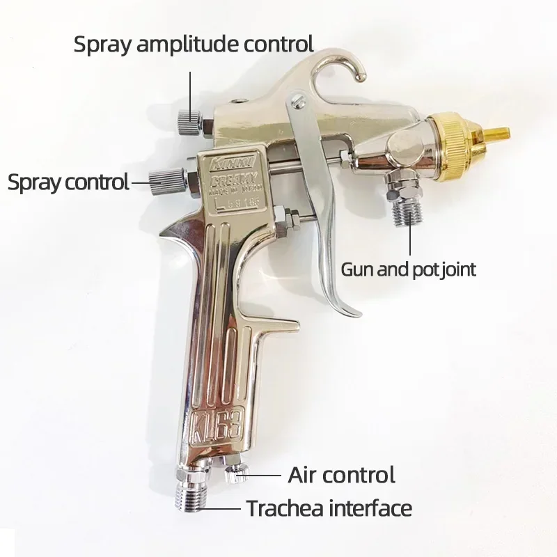 Paint spray gun Kinki traditional lower pot spray gun 1.5mm/1.8mm nozzle automotive high-pressure pneumatic spray gun
Paint spray gun Kinki traditional lower pot spray gun 1.5mm/1.8mm nozzle automotive high-pressure pneumatic spray gun
