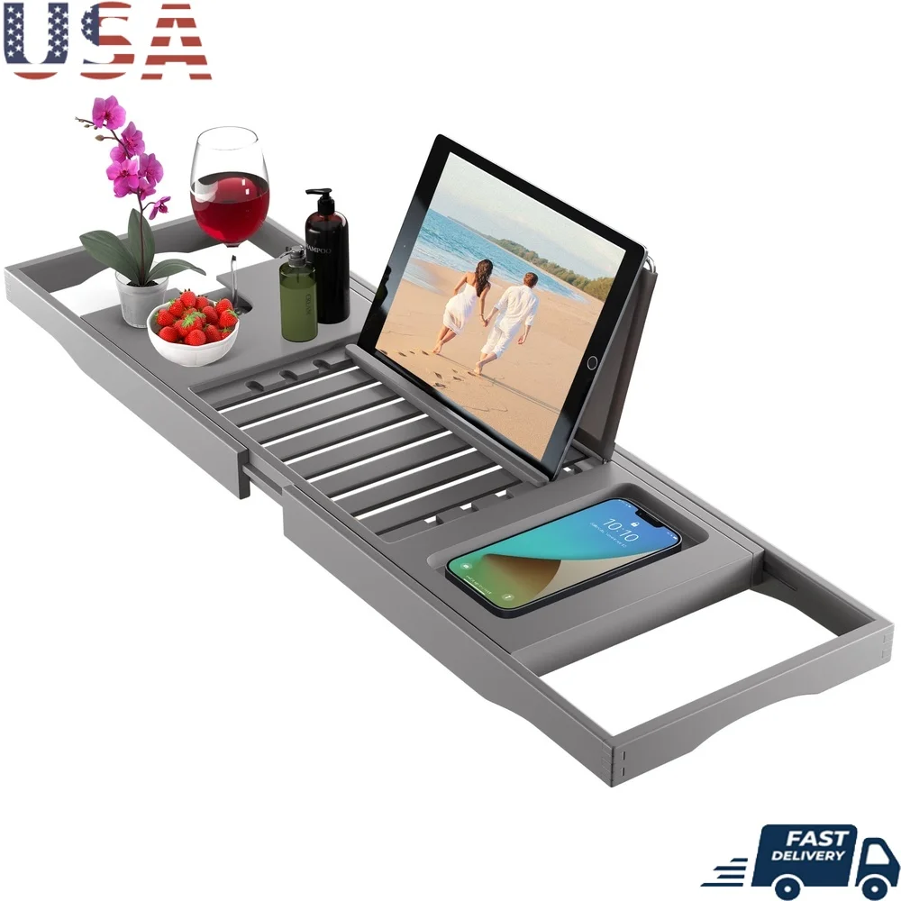 Expandable Bamboo Bathtub Tray Caddy Non-Slip Wine Glass Holder Book Tablet Compartment Waterproof Eco-Friendly Bath Accessories
Expandable Bamboo Bathtub Tray Caddy Non-Slip Wine Glass Holder Book Tablet Compartment Waterproof Eco-Friendly Bath Accessories