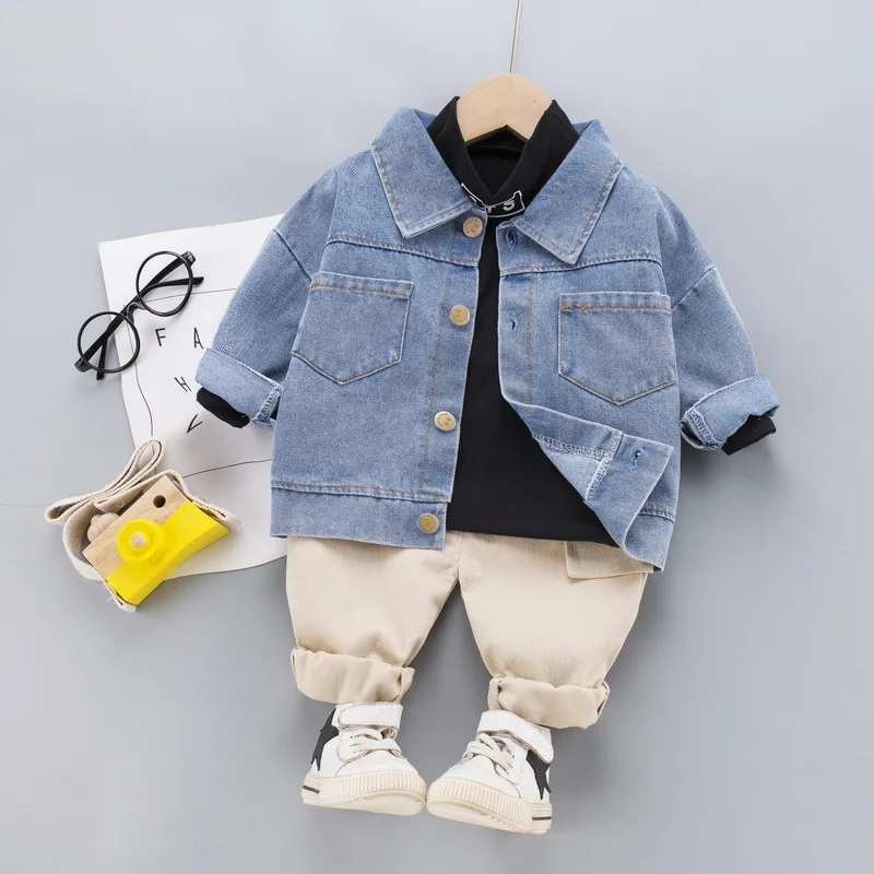 Children's clothing wholesale new children's suit Korean version of fashion autumn denim coat long-sleeved three-piece set
Children's clothing wholesale new children's suit Korean version of fashion autumn denim coat long-sleeved three-piece set