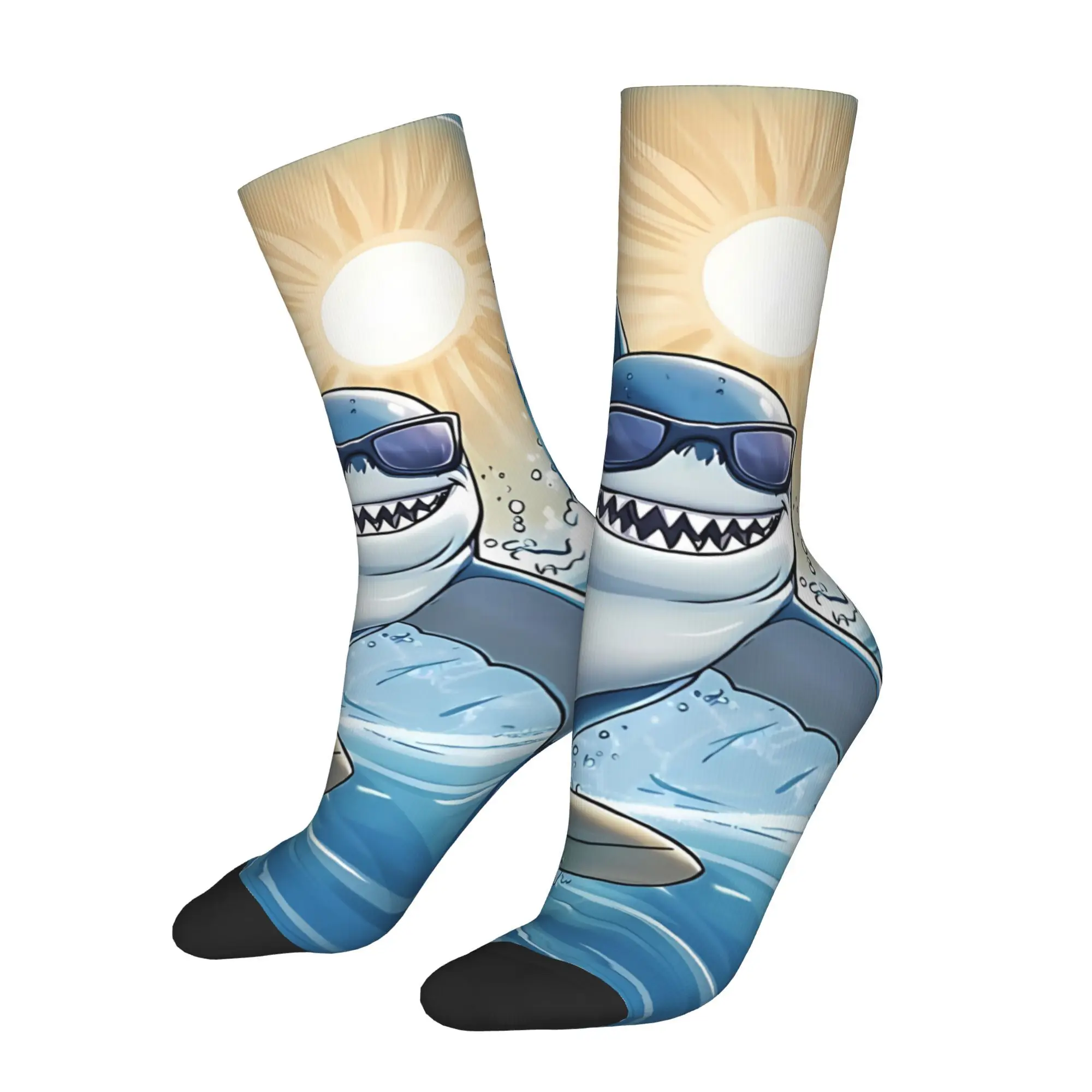 Cool Surfing Shark With Sunglasses Riding Ocean Waves Under The Sun Perfect For Beach Lovers Sock Printed Man Polyester
Cool Surfing Shark With Sunglasses Riding Ocean Waves Under The Sun Perfect For Beach Lovers Sock Printed Man Polyester
