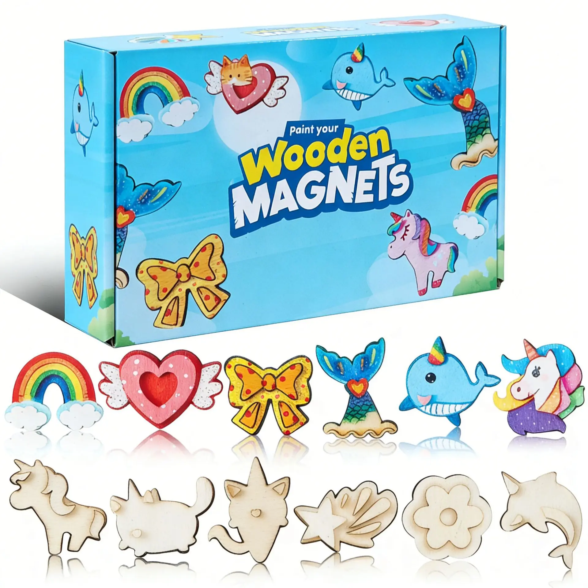 DIY Paint Your Own Wooden Magnets Kit Unfinished Wood Fridge Magnets Craft Set Kids Creative Art Supplies Educational DIY Toys
DIY Paint Your Own Wooden Magnets Kit Unfinished Wood Fridge Magnets Craft Set Kids Creative Art Supplies Educational DIY Toys