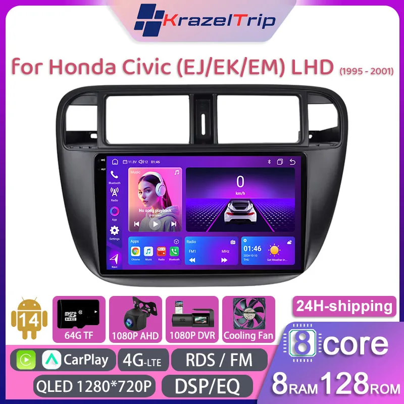 8 Core Car Radio Stereo for Honda Civic (EJ/EK/EM) LHD 1995 - 2001 Carplay Android Auto GPS 2 Din Autoradio 4G WIFI DSP RDS QLED
8 Core Car Radio Stereo for Honda Civic (EJ/EK/EM) LHD 1995 - 2001 Carplay Android Auto GPS 2 Din Autoradio 4G WIFI DSP RDS QLED
