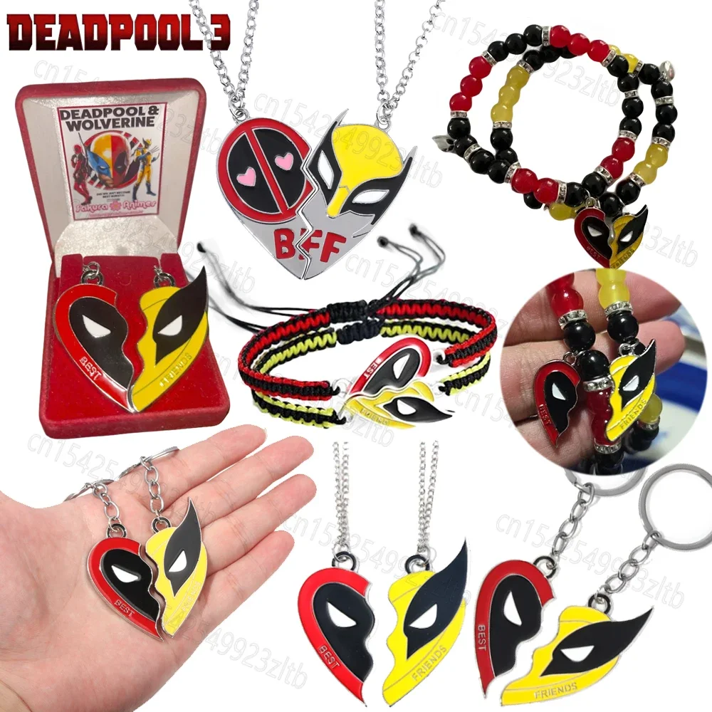 Deadpool and Wolverine Keychain Necklace Pendant Set Split Heart Matching Pendant Key Chain for Women Men Bracelet Jewelry Gifts
Deadpool and Wolverine Keychain Necklace Pendant Set Split Heart Matching Pendant Key Chain for Women Men Bracelet Jewelry Gifts