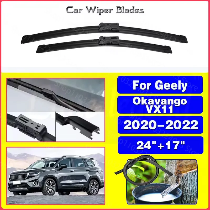 For Geely Okavango VX11 2020 2021 2022 Front Rear Wiper Blades Window Windshield Windscreen Brushes Cutter Accessories 24"+17"
For Geely Okavango VX11 2020 2021 2022 Front Rear Wiper Blades Window Windshield Windscreen Brushes Cutter Accessories 24"+17"