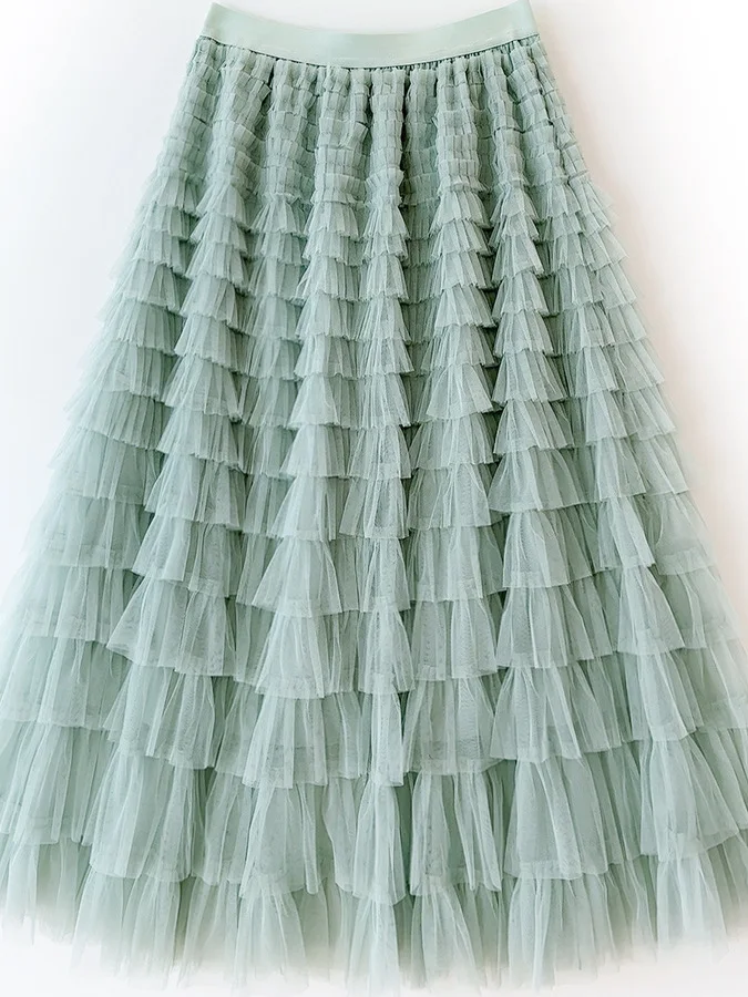 Fashionable Mesh A-Line Cake Skirt Half-length Princess Style Sweet Polyester High-waisted Non-stretch Casual A-shaped Skirt
Fashionable Mesh A-Line Cake Skirt Half-length Princess Style Sweet Polyester High-waisted Non-stretch Casual A-shaped Skirt