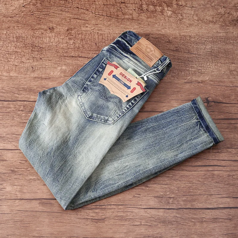 Spring and Autumn 2025 Trendy Brand High end Men's Cowboy Pants with Hole Patches, Personalized Trendy Slimming Small Leg Pants
Spring and Autumn 2025 Trendy Brand High end Men's Cowboy Pants with Hole Patches, Personalized Trendy Slimming Small Leg Pants