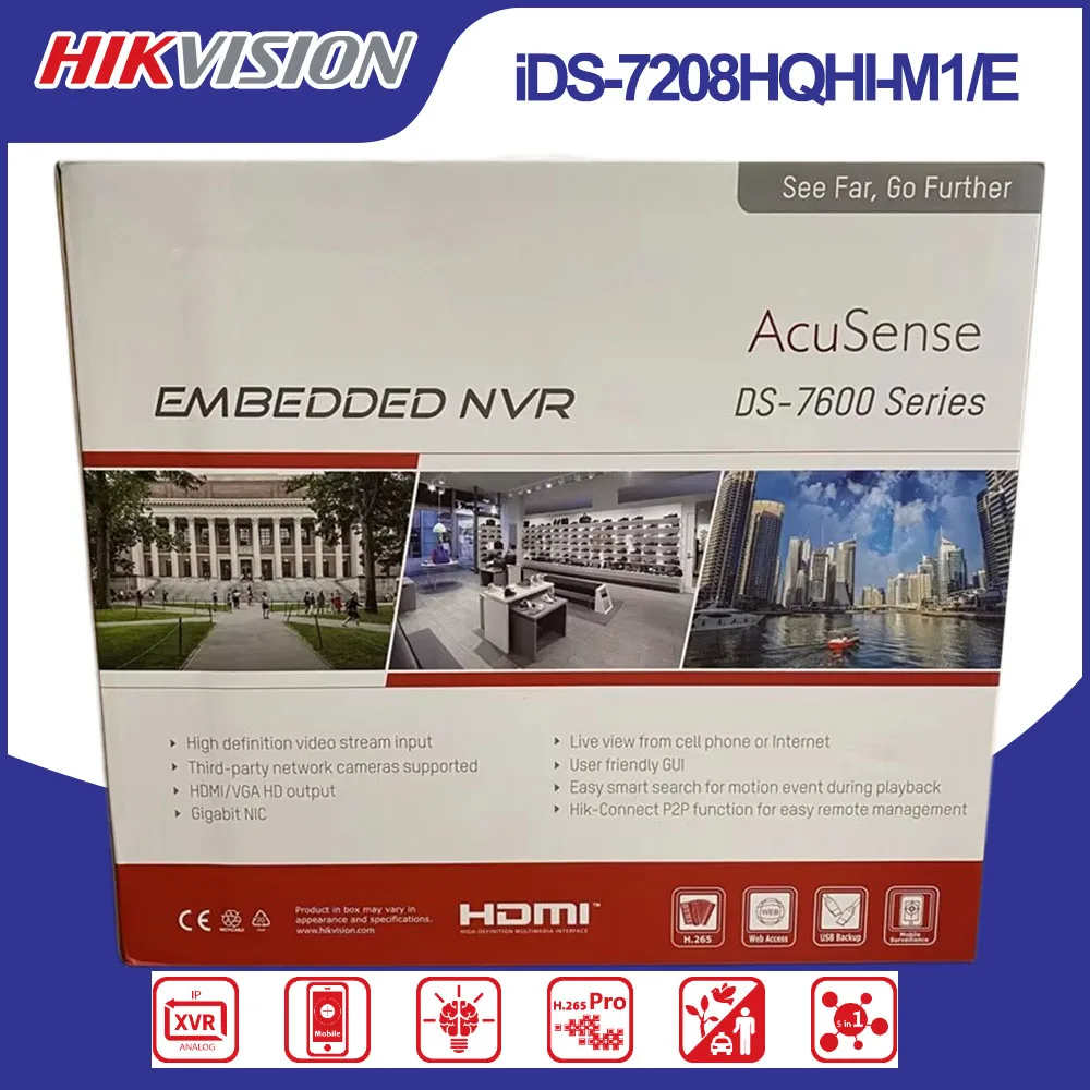 Hikvision iDS-7208HQHI-M1/E 8BNC Hybrid DVR Max 4CH 1080P Analog Recording 12CH IP H.265 Smart Motion Detection Coaxial Audio
Hikvision iDS-7208HQHI-M1/E 8BNC Hybrid DVR Max 4CH 1080P Analog Recording 12CH IP H.265 Smart Motion Detection Coaxial Audio
