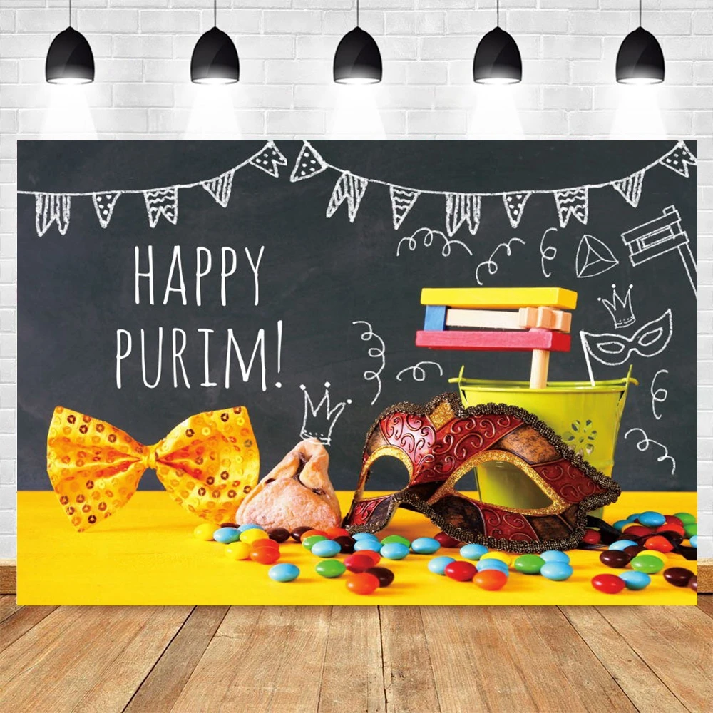 Happy Purim Party Festival Backdrop Mask Carnival Bread Candy Jewish Baby Birhday Portrait Photocall Background Photography Prop
Happy Purim Party Festival Backdrop Mask Carnival Bread Candy Jewish Baby Birhday Portrait Photocall Background Photography Prop