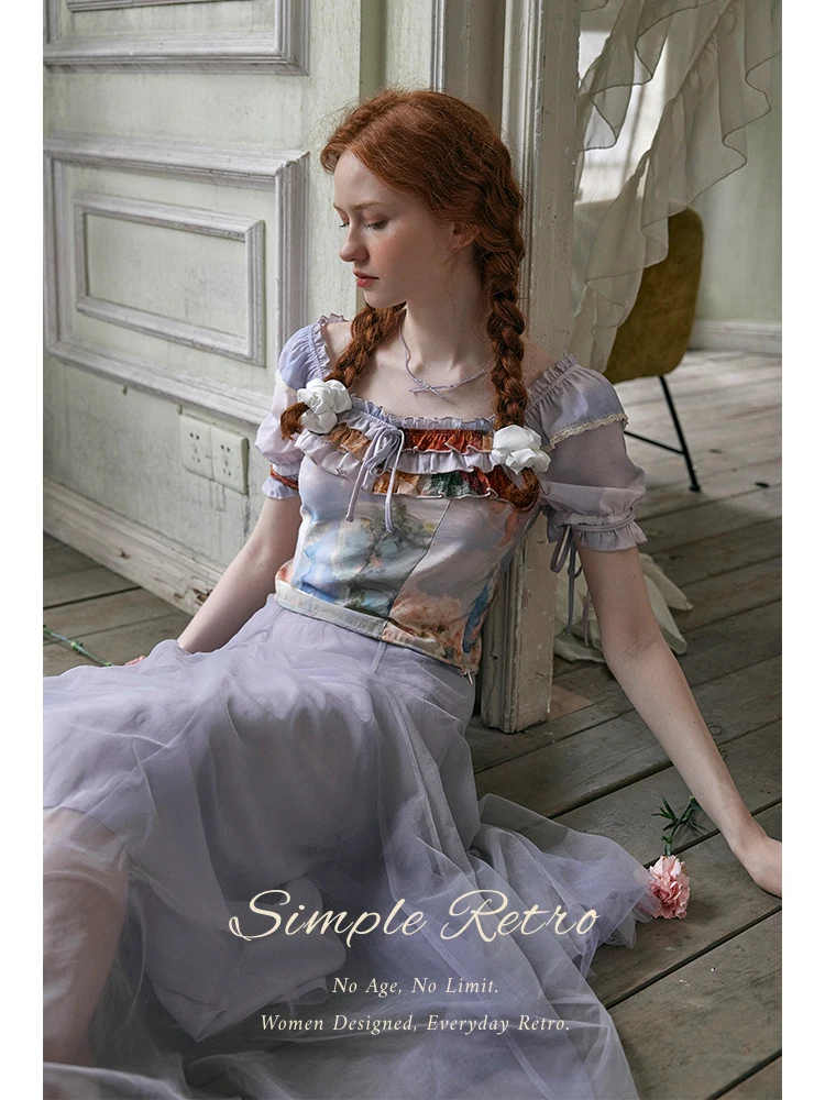 SimpleRetro Aesthetic Short Bubble Sleeve Shirt Women's Vintage Court Style Blouse Limited Edition Athens Dream 520
SimpleRetro Aesthetic Short Bubble Sleeve Shirt Women's Vintage Court Style Blouse Limited Edition Athens Dream 520