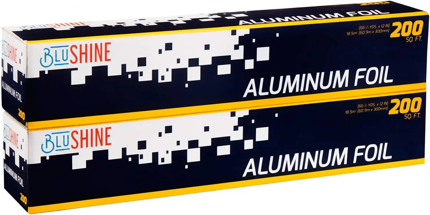 Aluminum Foil Sheets Set of 2 - Heavy Duty 12 Inch 200 Sq Ft Roll for Baking, Grilling & Food Storage
Aluminum Foil Sheets Set of 2 - Heavy Duty 12 Inch 200 Sq Ft Roll for Baking, Grilling & Food Storage