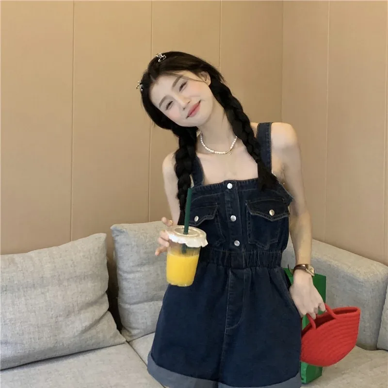 Hot Girl Retro High Street Denim Overalls Women's Summer New Waist Cinching Utility Design Turn up Shorts Cotton 100% No Fleece
Hot Girl Retro High Street Denim Overalls Women's Summer New Waist Cinching Utility Design Turn up Shorts Cotton 100% No Fleece