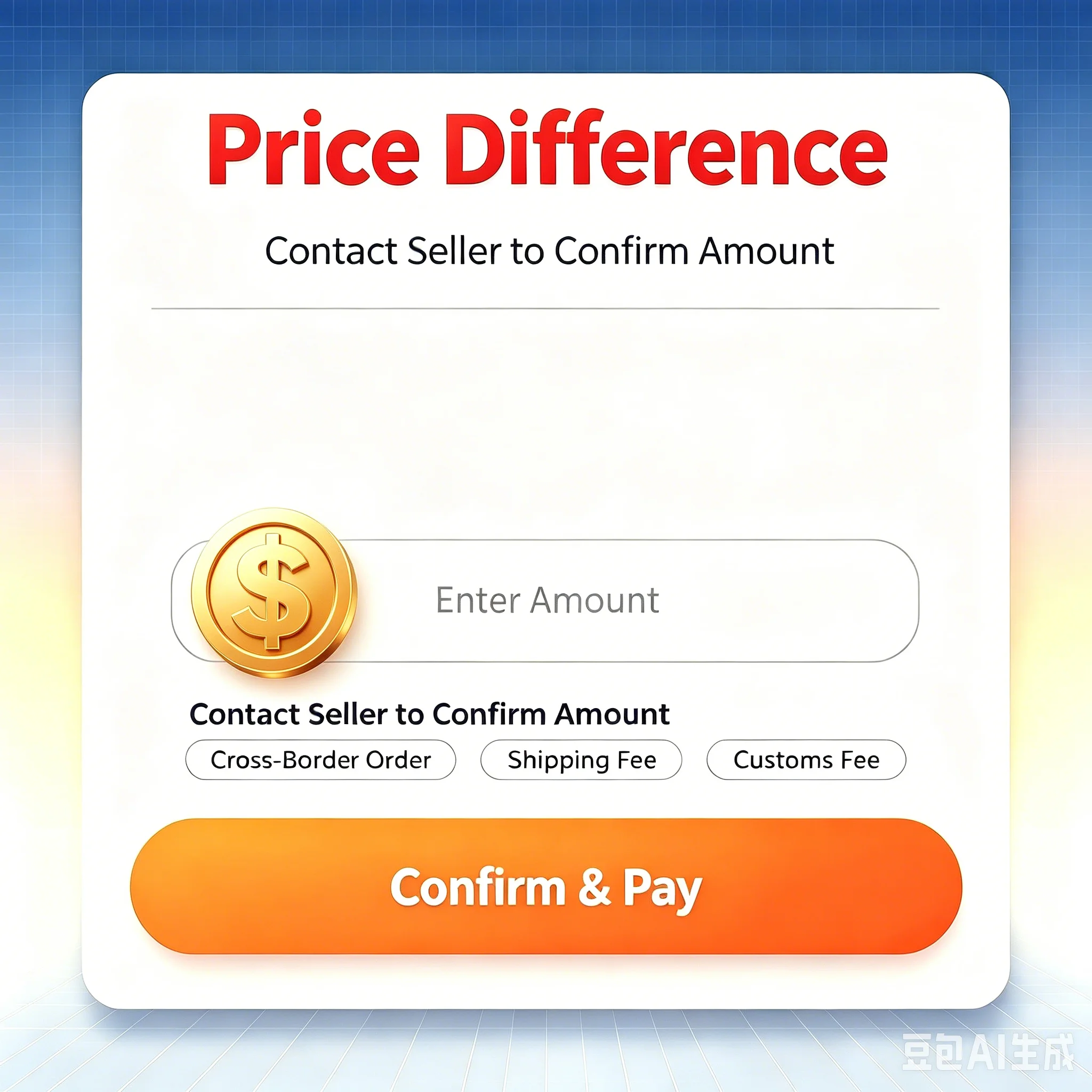 Extra Order Balance Supplementary Payment Pay Price Difference Here To Process Your Package Shipment Quickly
Extra Order Balance Supplementary Payment Pay Price Difference Here To Process Your Package Shipment Quickly