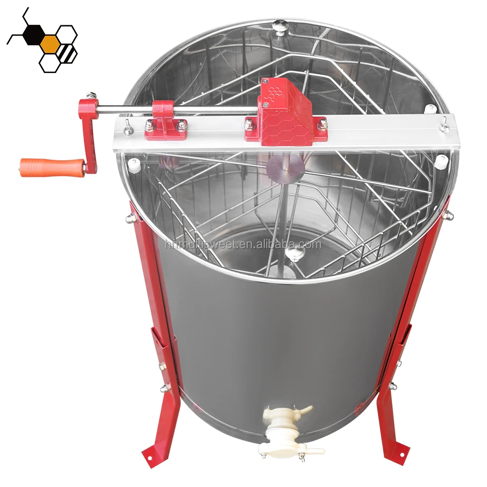 4 Frames Stainless Steel Manual Honey Extractor With Long Supporting Legs
4 Frames Stainless Steel Manual Honey Extractor With Long Supporting Legs