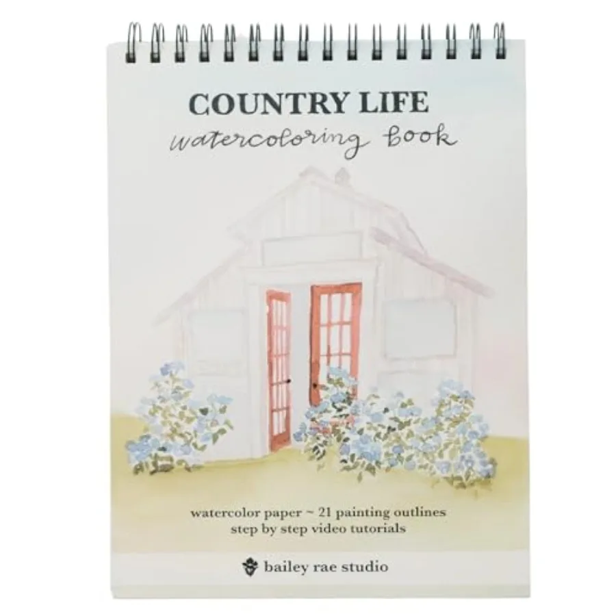 Country Life Watercoloring Book Adult Coloring Book for Women and Men, Watercolor Workbook w/ 21 Easy Outlines with Video Tutor
Country Life Watercoloring Book Adult Coloring Book for Women and Men, Watercolor Workbook w/ 21 Easy Outlines with Video Tutor