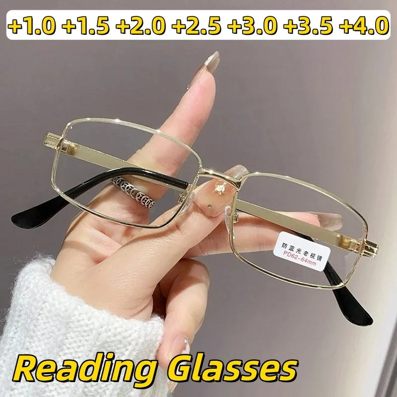 Fashionable Metal-Frame Anti-Blue Light Presbyopia Glasses Unisex High-Definition Ultra-Light Reading Eyewear +1.0 To +4.0
Fashionable Metal-Frame Anti-Blue Light Presbyopia Glasses Unisex High-Definition Ultra-Light Reading Eyewear +1.0 To +4.0