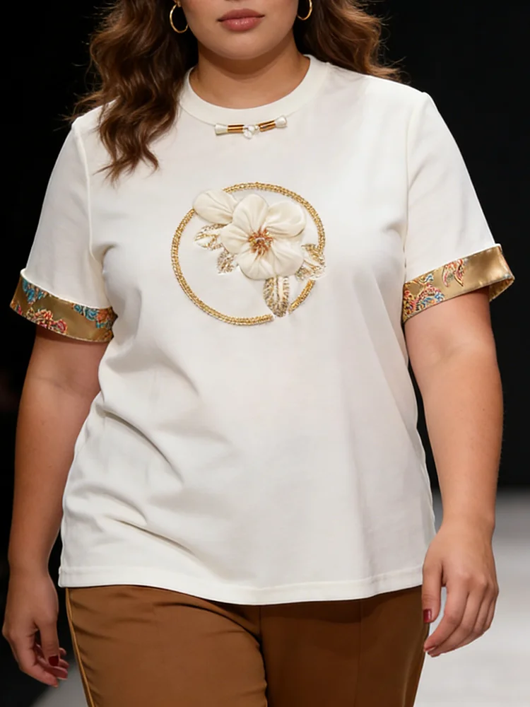 Flower embroidery Fashion Plant Trend Style Short Sleeve Women Graphic Tee Summer T Clothing Female Clothes Casual T-shirts chic
Flower embroidery Fashion Plant Trend Style Short Sleeve Women Graphic Tee Summer T Clothing Female Clothes Casual T-shirts chic