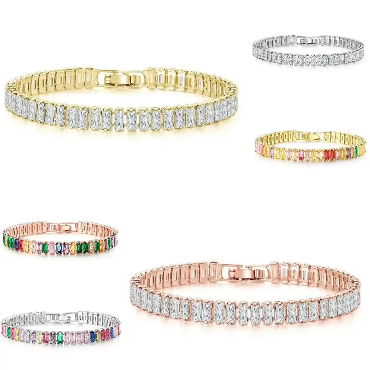 Latest 925 Sterling Silver Cubic Zirconia Square Rose Gold Bracelet Luxury Fashion Lady Fine Engagement Wedding Jewelry Gift
Latest 925 Sterling Silver Cubic Zirconia Square Rose Gold Bracelet Luxury Fashion Lady Fine Engagement Wedding Jewelry Gift