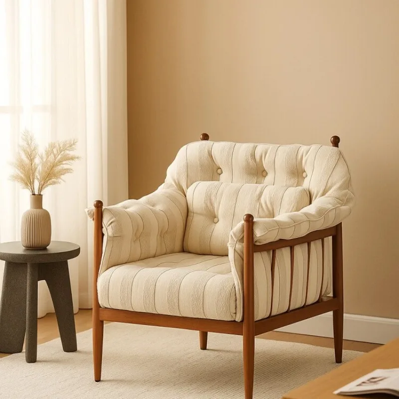 Leisure chair, fabric stripe French retro small apartment family living room balcony B & B single sofa
Leisure chair, fabric stripe French retro small apartment family living room balcony B & B single sofa