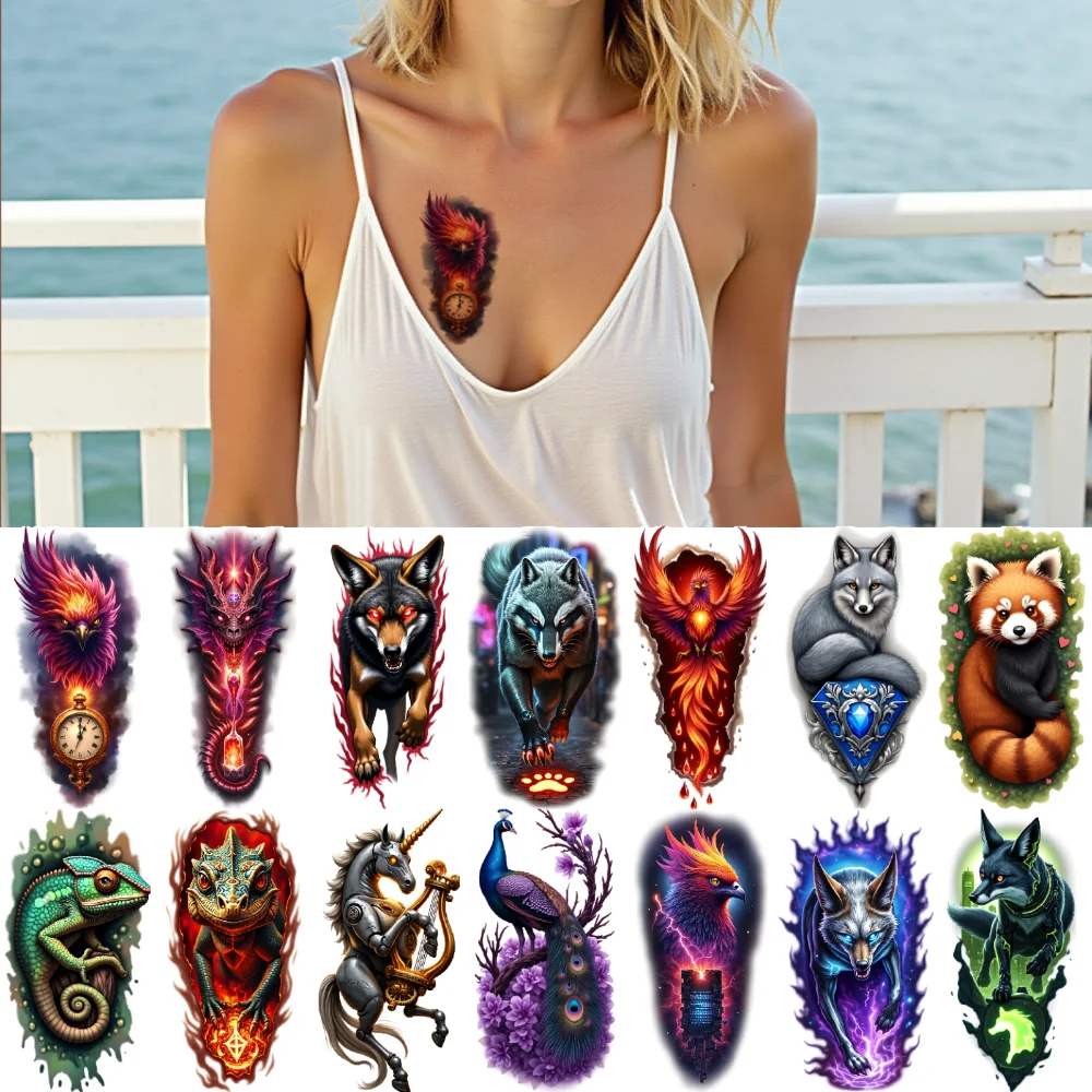 9pcs Temporary Tattoo Wolf Colorful Realism Owl Fox Realistic Temporary Tattoos Peacock For Arms Men Adults
9pcs Temporary Tattoo Wolf Colorful Realism Owl Fox Realistic Temporary Tattoos Peacock For Arms Men Adults