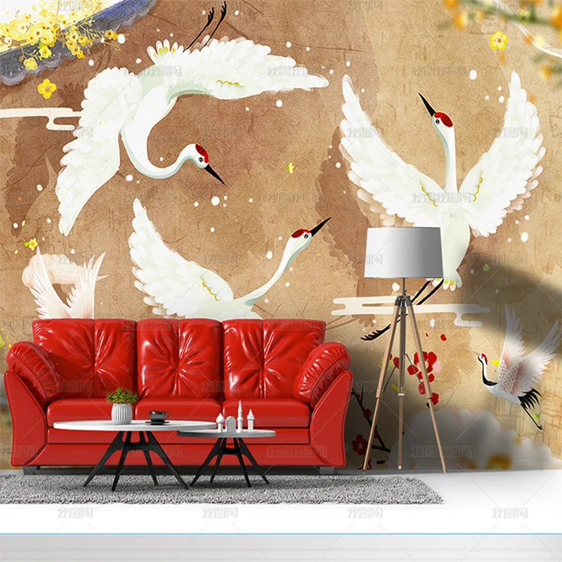 Customized product 3d Chinese hand-painted illustration flying crane mural Living room sofa TV background wall bedroom wallpaper
Customized product 3d Chinese hand-painted illustration flying crane mural Living room sofa TV background wall bedroom wallpaper