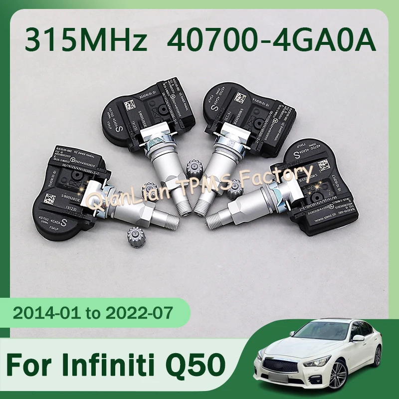 TPMS Sensors 1/4pcs 40700-4GA0A For Infiniti Q50 Q60 Tire Pressure Monitoring System 407004GA0A 315MHz
TPMS Sensors 1/4pcs 40700-4GA0A For Infiniti Q50 Q60 Tire Pressure Monitoring System 407004GA0A 315MHz