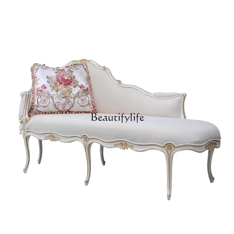 French light luxury solid wood carving gold-painted concubine chair European villa living room
French light luxury solid wood carving gold-painted concubine chair European villa living room